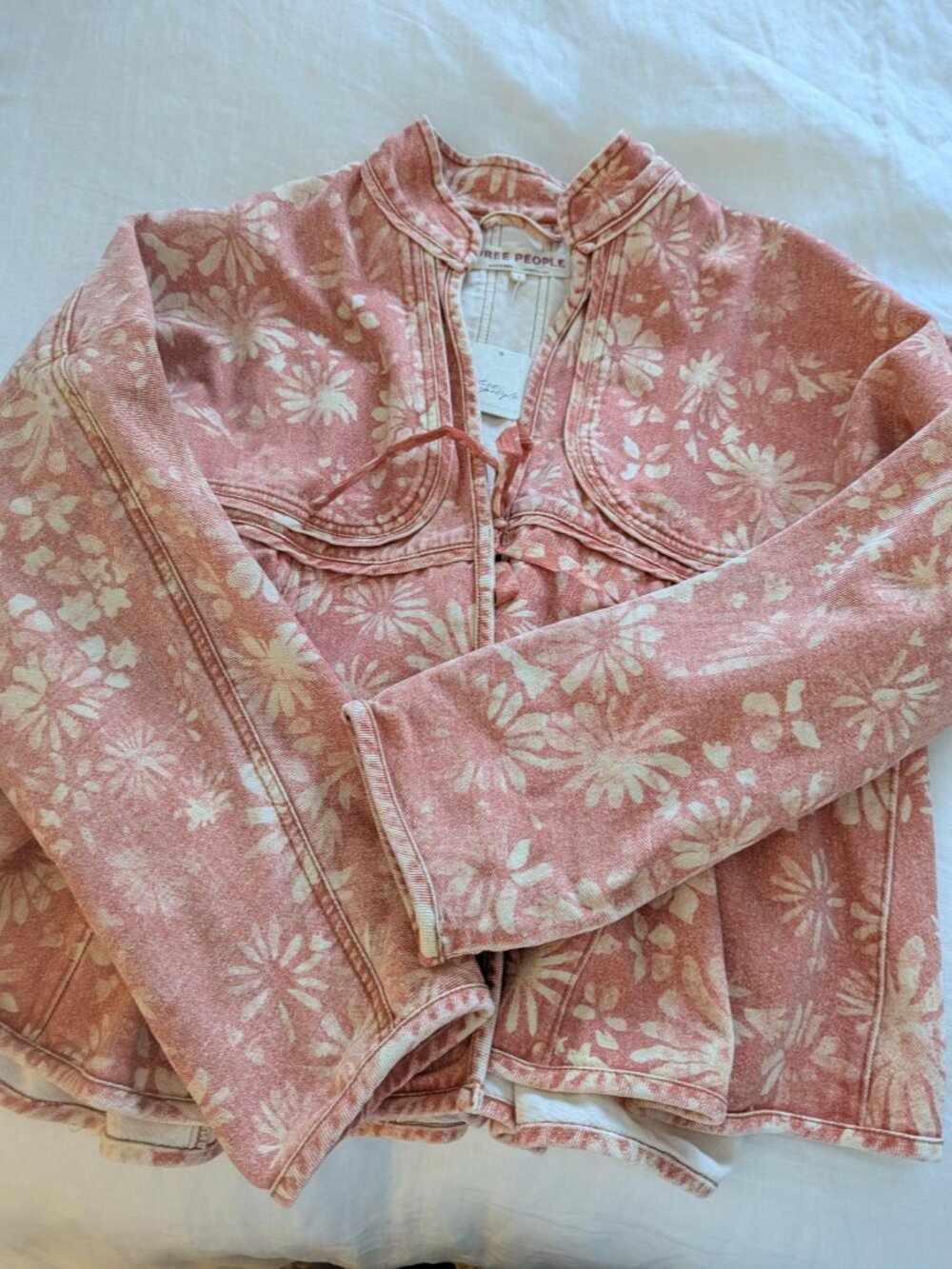 NWT Free People Lua Bed Jacket Top Oversized Floral Print Cotton Slouchy S - Picture 8 of 9